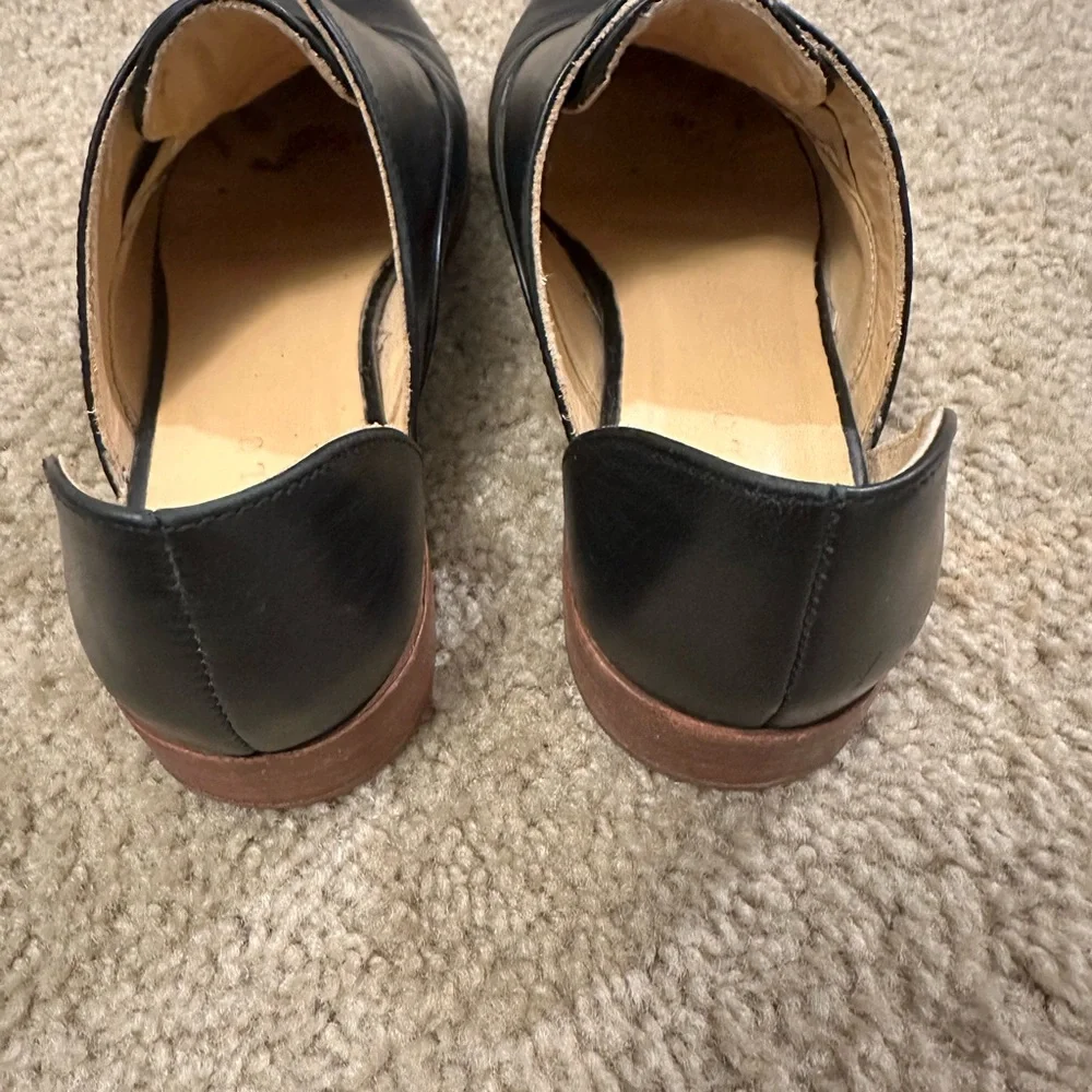 NISOLO Emma D’Orsay Oxfords Black Leather Slip On Flats Size 7.5 Shoes Loafers